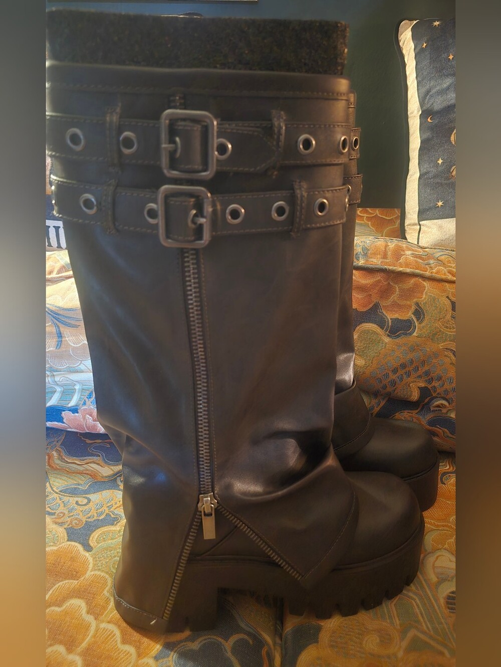 Brand new Darker Waves tall brown foldover boots size 9..